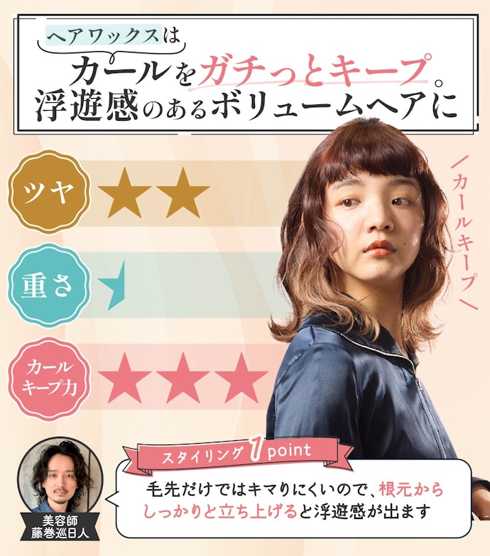 ヘアワックス:浮遊感がほしいショートやボブヘアにおすすめ