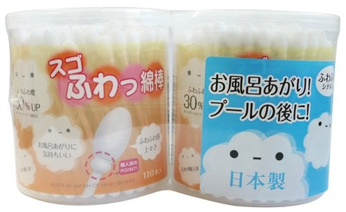 耳垢が湿っているときのケアには、水分を吸収する大きめヘッドが活躍