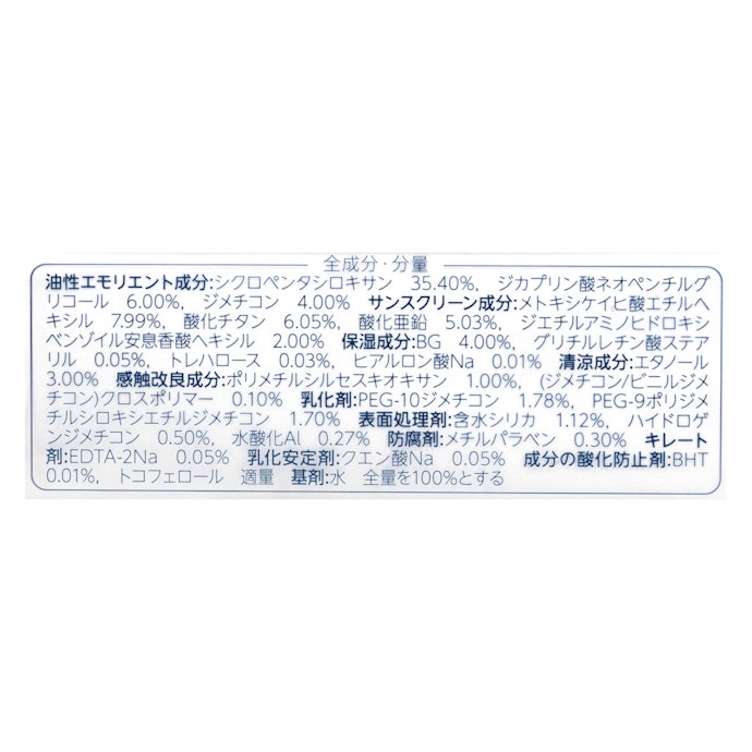成分評価も悪くない。肌荒れ防止成分を配合していた
