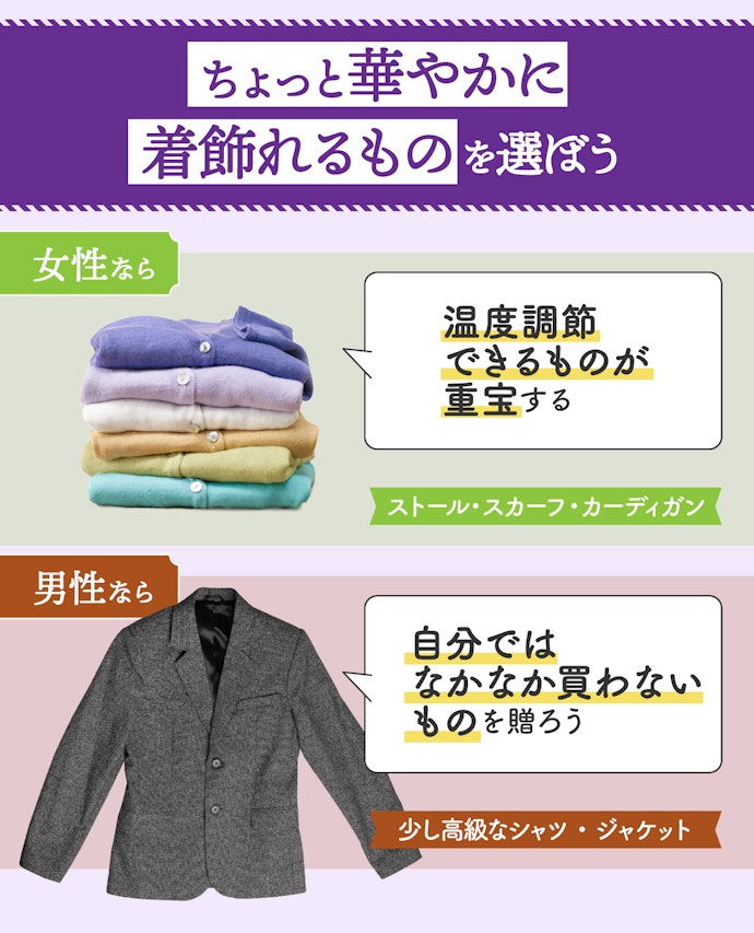 お出かけ好きな人にはファッションアイテムもあり