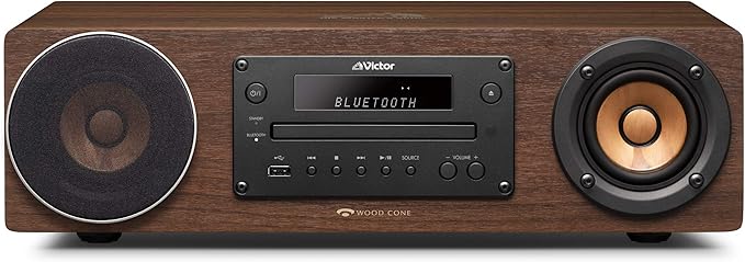 JVC CA-EXS5 ミニコンポ ウッドコーンスピーカー Bluetooth JVC、カフェをイメージしたBluetooth/NFC搭載ウッドコーンコンポ