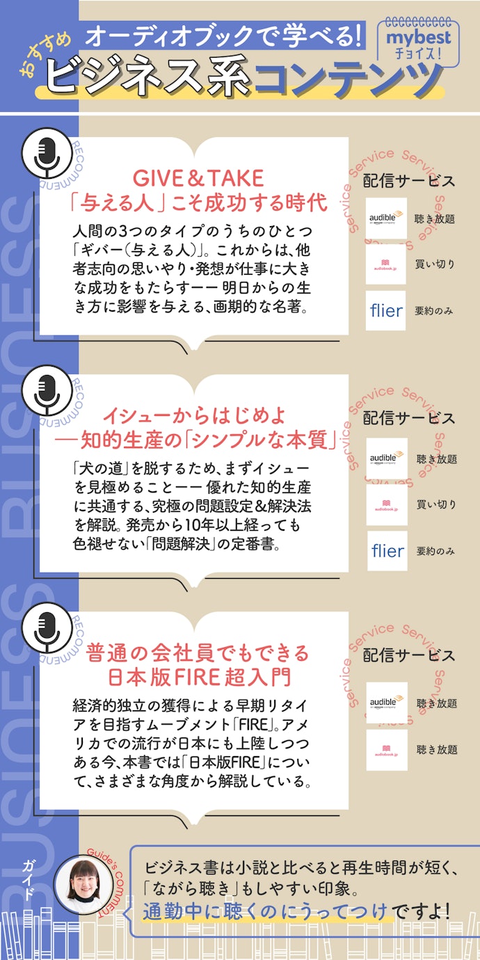 ビジネスマン必見!いま聴くべきビジネス書はコレ
