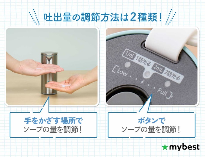 吐出量を調節できると便利!