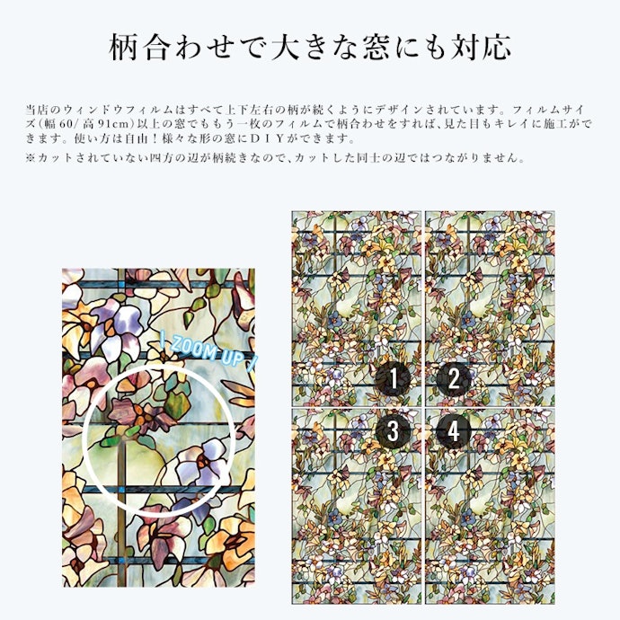 大きな窓に複数枚使うなら、柄合わせできるものを選択