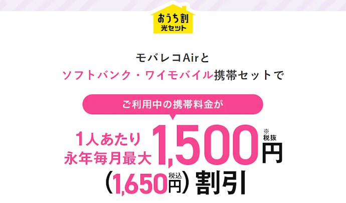 SoftBank・ワイモバイルを使っていれば「おうち割光セット」が適用