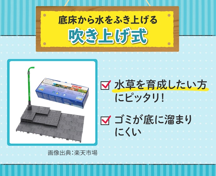 水草の育成には、吹き上げ式に注目