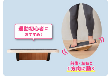 エクササイズ初心者には、安定感のある2か所で床と接する商品がうってつけ