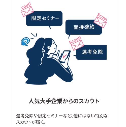 効率よくオファーを待ちたいなら「スカウト機能」があるか確認しよう