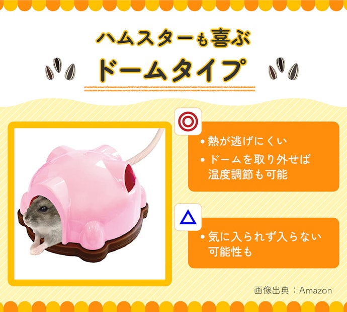 狭いところが好きなハムスターには、ドームタイプ