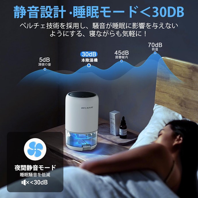 就寝時に使うならスリープモードや静音設計をチェック