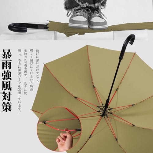 裏返りによる折れ対策にはグラスファイバー製の親骨を