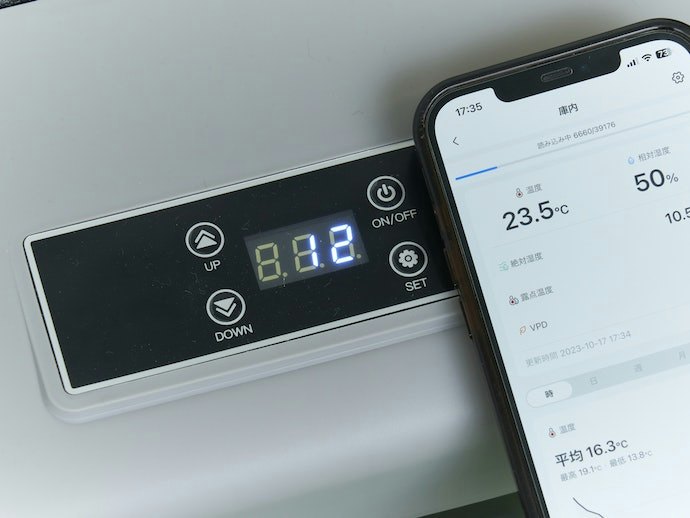 表示温度よりも庫内温度は高かったが、温度差は2.8℃と少ない