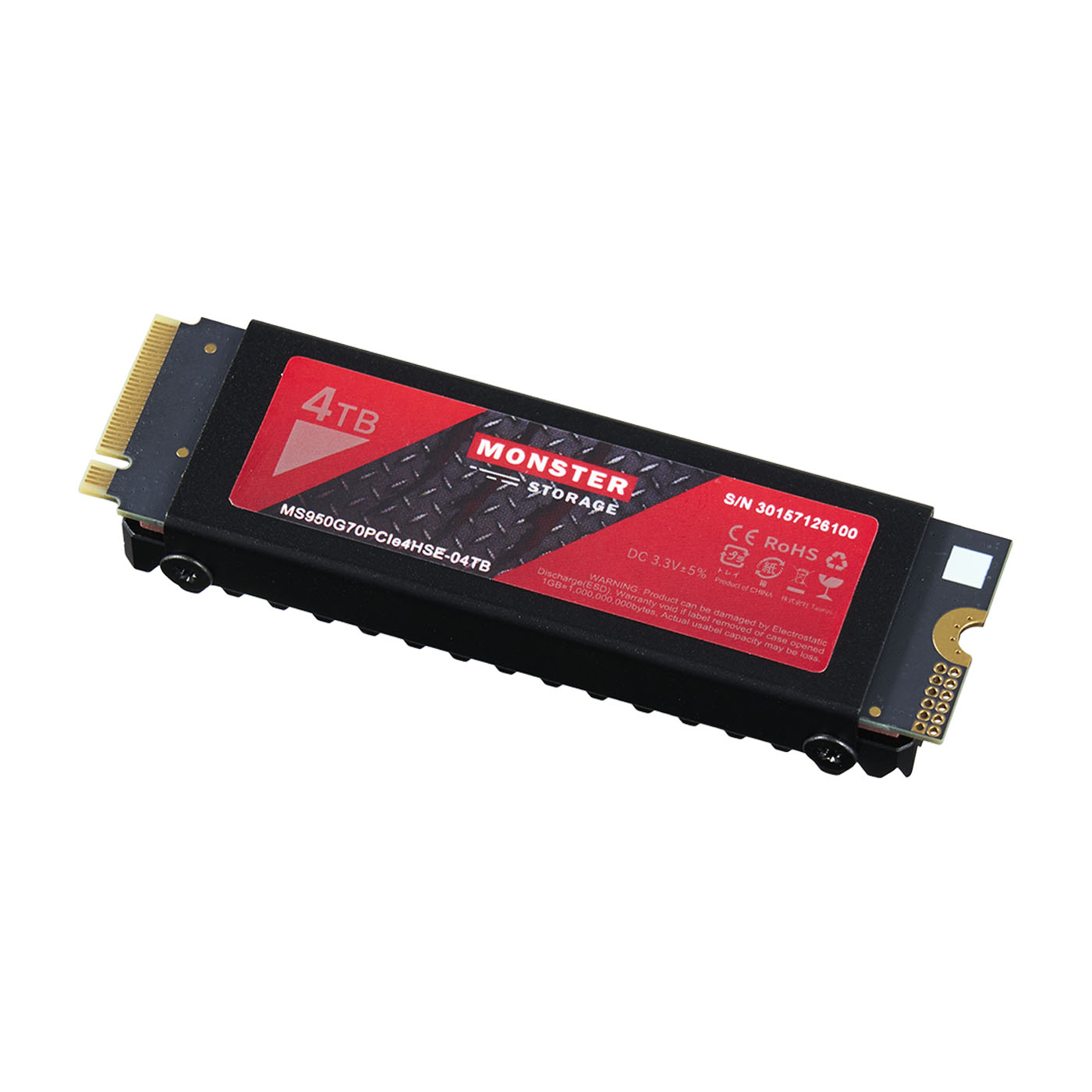 Monster Storage NVMe ヒートシンク付きSSD MS950G70PCIe4HS-04TBの