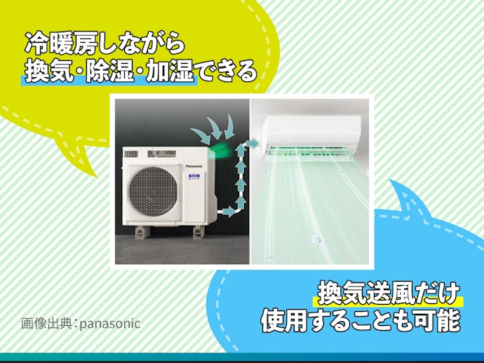 長時間エアコンを使用するなら、換気・除加湿機能付きをチョイスしよう