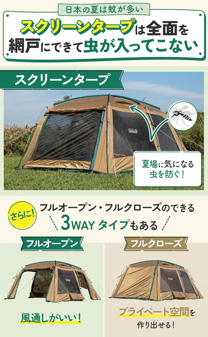 虫が気になる人はスクリーンタープがおすすめ