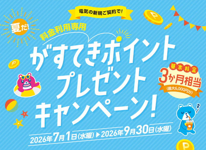 新規申し込みで最大6,000ポイント(基本料金3か月分相当)プレゼント