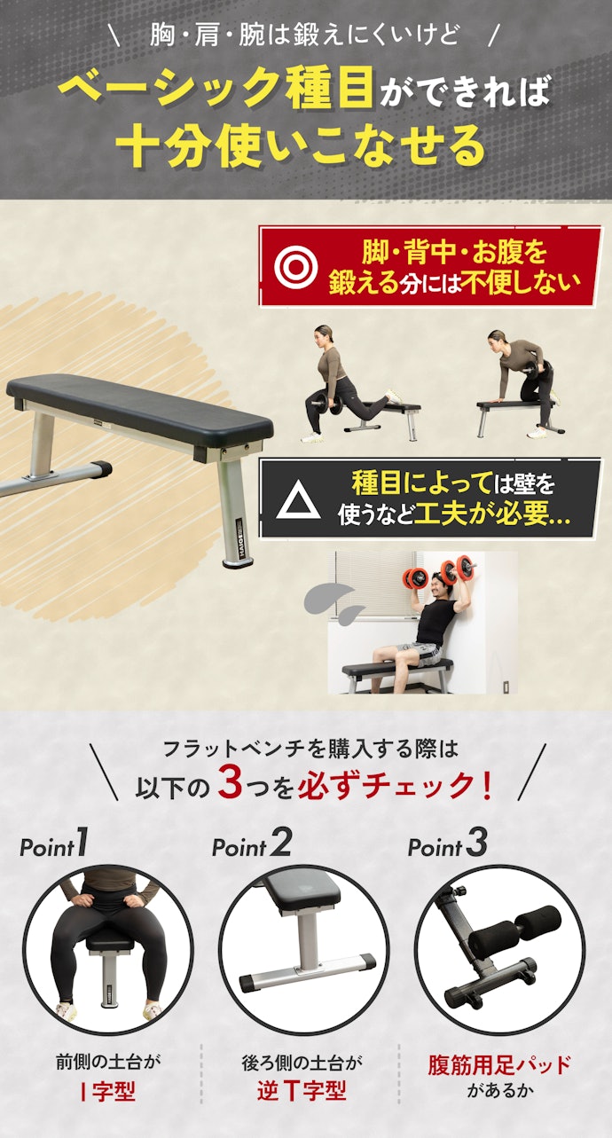 【フラットベンチ】脚・背中・お腹中心で鍛えたい人は検討しよう