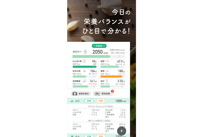 食事バランスを重視する人は、カロリー以外の栄養素を表示できるものを