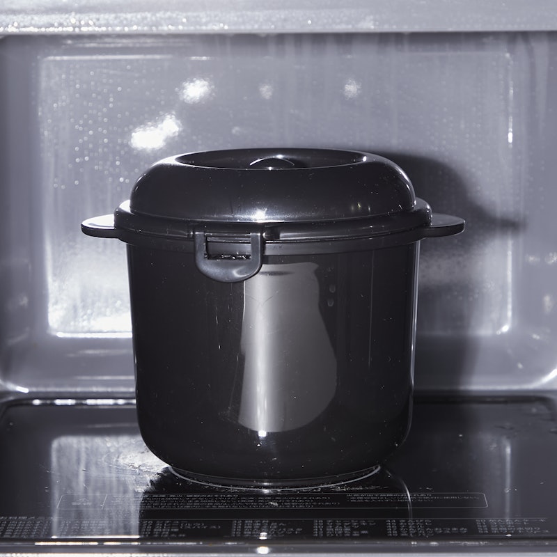 カクセー 電子レンジ専用炊飯器 紀州備長炭配合 ちびくろちゃん 2合